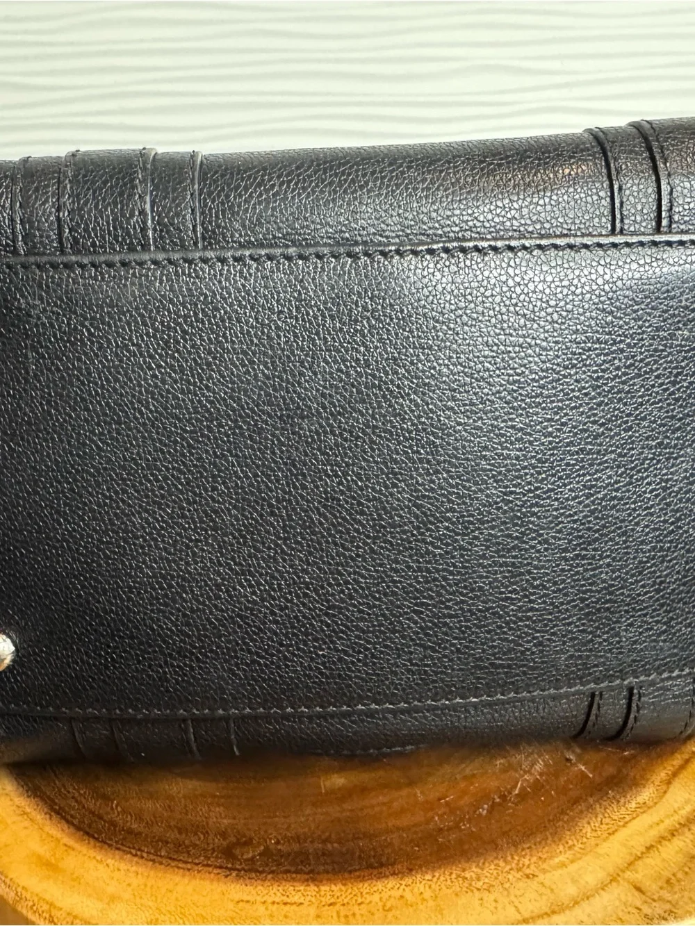 MCM Black Pebbled Leather Double-Handle Satchel with Silver Hardware